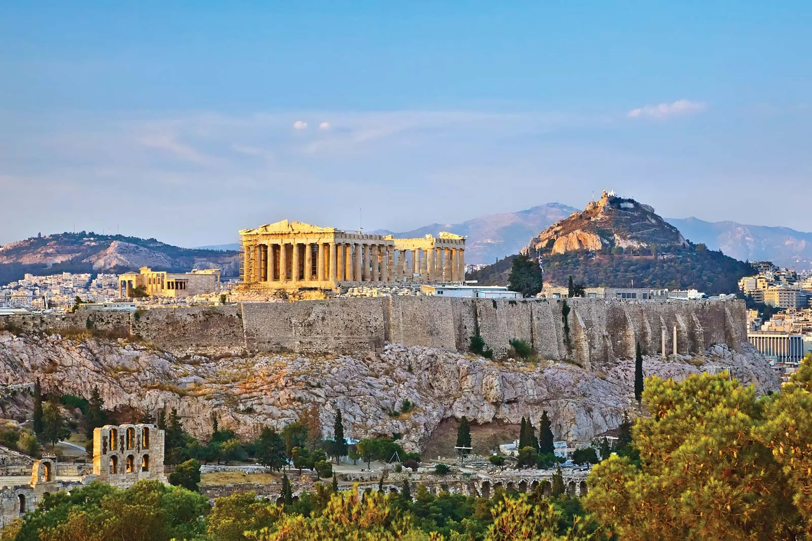 The Parthenon at dusk