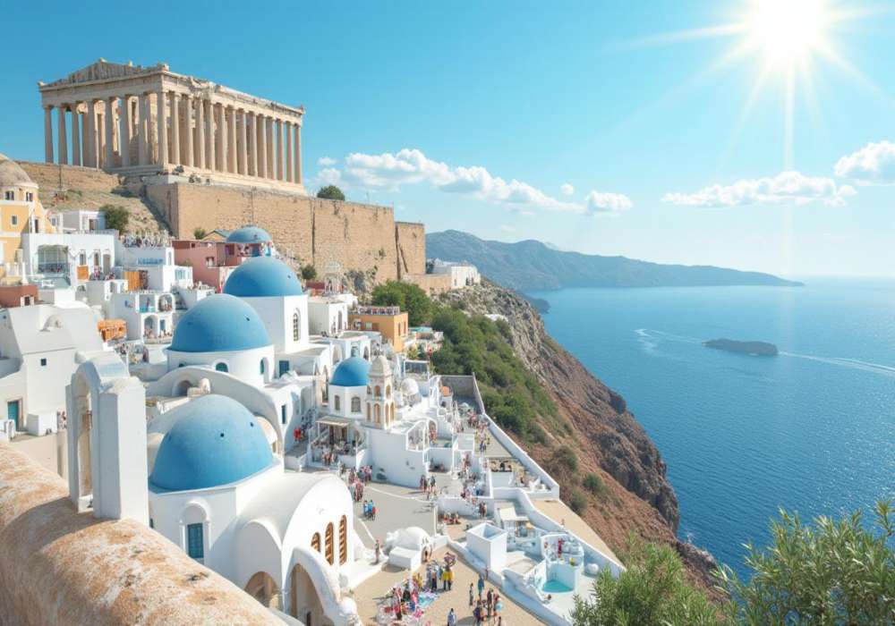 Blue domes of Santorini